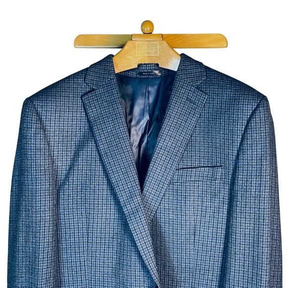 NWOT Ralph Lauren Sport Coat Blue Gray Plaid Patterned Blazer Men's - Picture 1 of 5